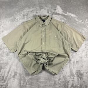 Vintage 90s North crest button down short sleeve green shirt size large